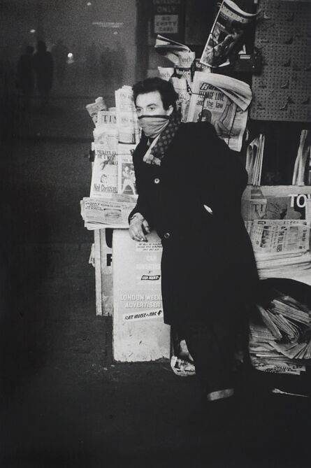 Colin Jones, ‘The big London fog, A newspaper seller at the entrance of the Tube’, 1962