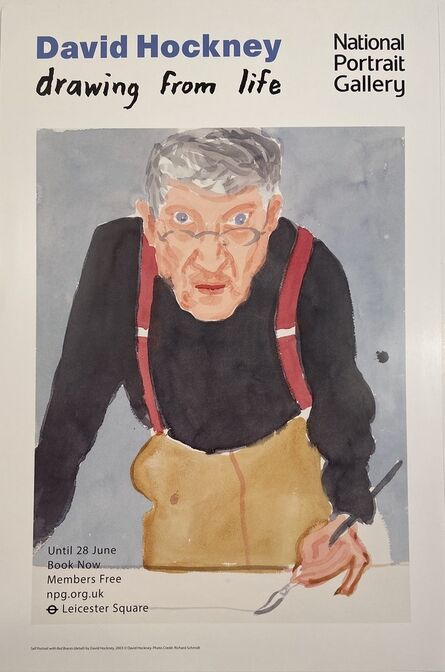 David Hockney, ‘David Hockney, Drawing from Life Rare Poster, THIS SHOW IS BACK ON AT THE NATIONAL PORTRAIT GALLERY, LONDON AND THIS IS THE SOLD OUT OFFICIAL POSTER, FREE DOMESTIC SHIPPING ’, 2020
