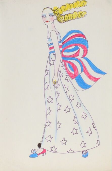 Delia Cancela, ‘Chica abanderada, rojo, blanco, azul, amarillo’, 1967