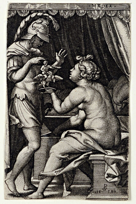 Georg Pencz, ‘Medea Giving Jason the Household Gods’, 1539