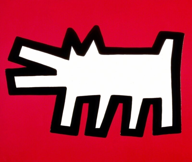 Keith Haring, ‘Red Dog (Icons)’, 1990, Print, Embossed Silkscreen, Rhodes