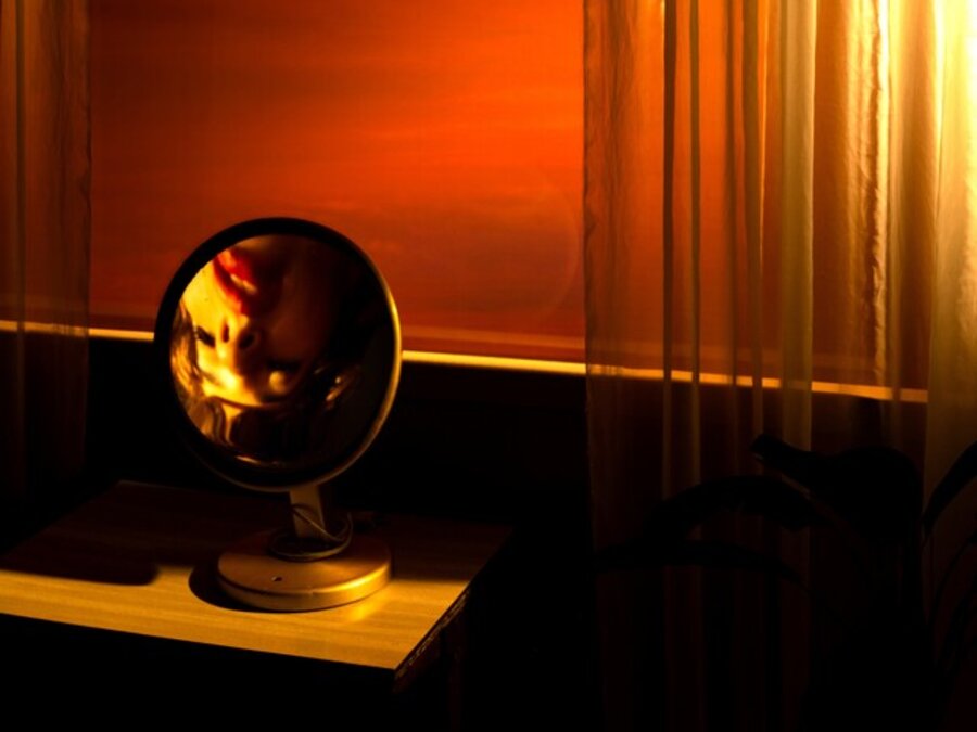 Rounded Mirror, Window (Self-portrait)