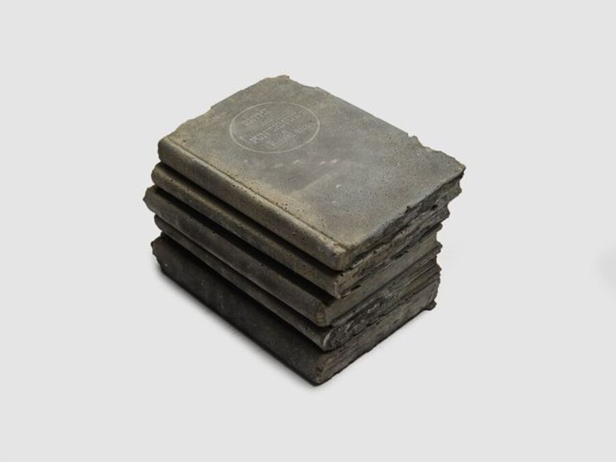 Stack I (Concrete Cast of Deaccessioned Books from The Archive)