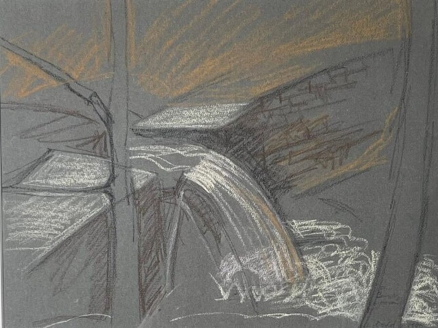 Lois Dodd - Untitled landscape with personal inscription