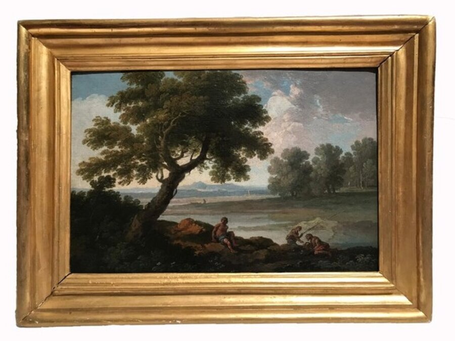 Landscape with fisherman