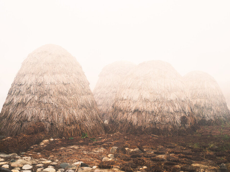 Hay, cow dung, stones and space I