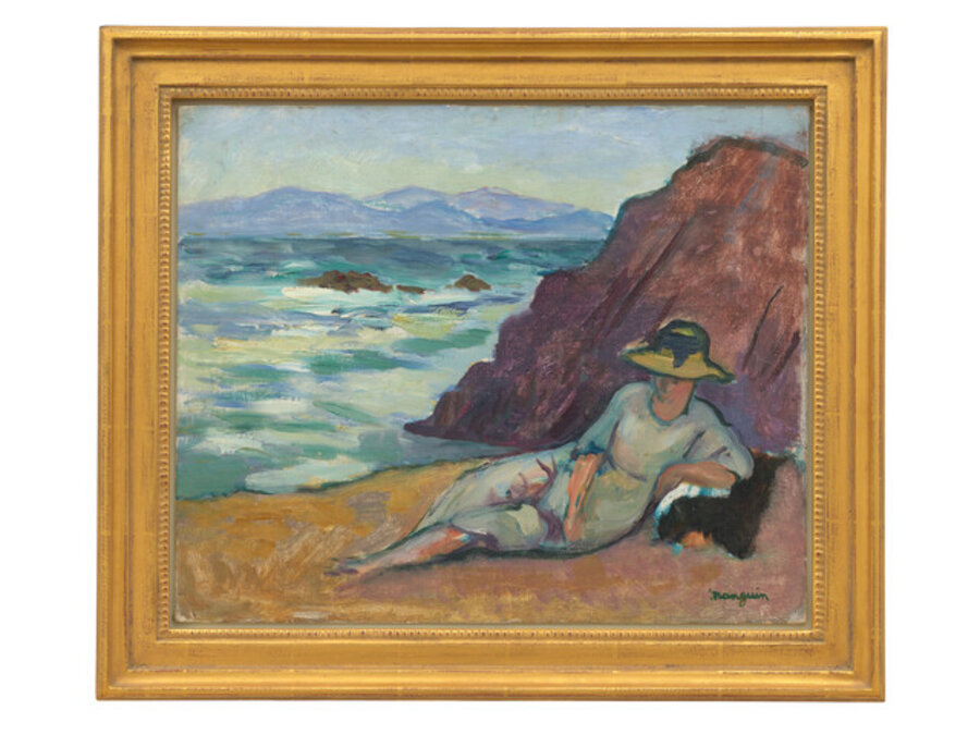 Jeanne sur la plage de l'Oustalet