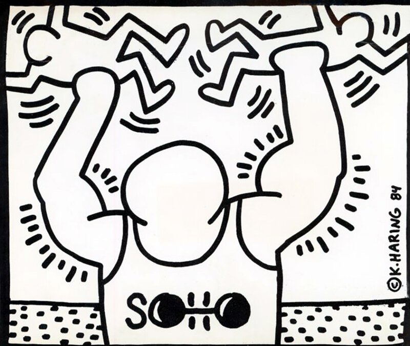 Keith Haring, ‘Keith Haring Soho Training Center 1985’, 1985, Ephemera or Merchandise, Offset printed announcement card, Lot 180 Gallery