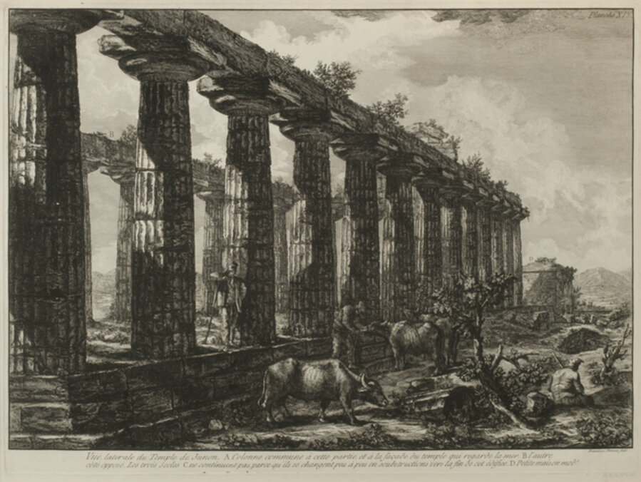 Vue laterale du Temple de Junon… (Side view of the Temple of Juno…)