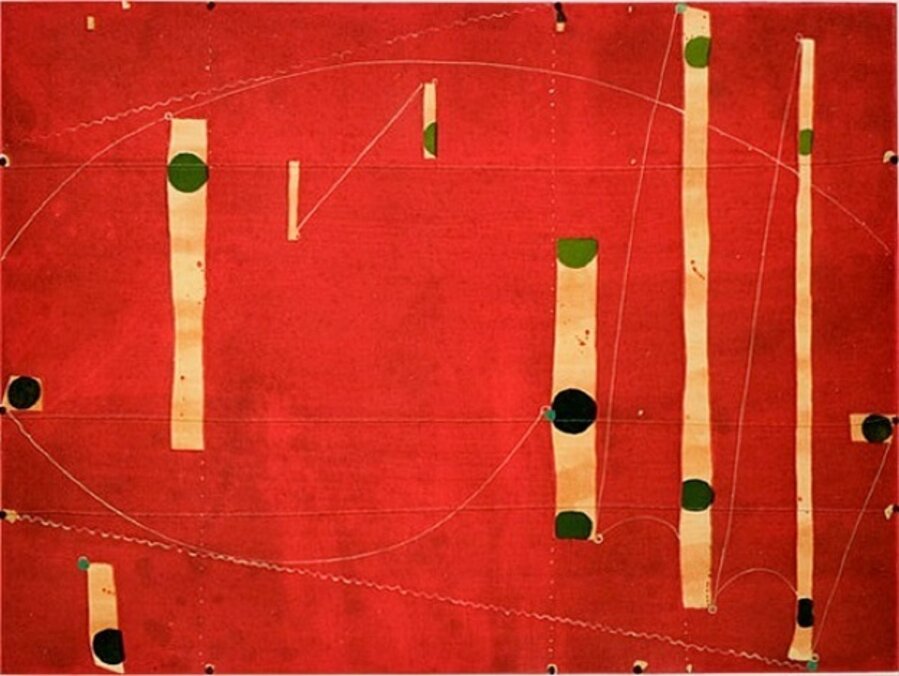 Three String Etching, Green Point