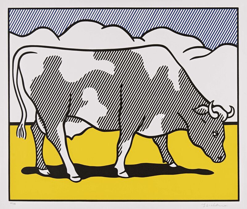 Roy Lichtenstein, ‘Cow Triptych (Cow Going Abstract)’, 1982, Print, Each: Colour lithograph on paper, Van Ham