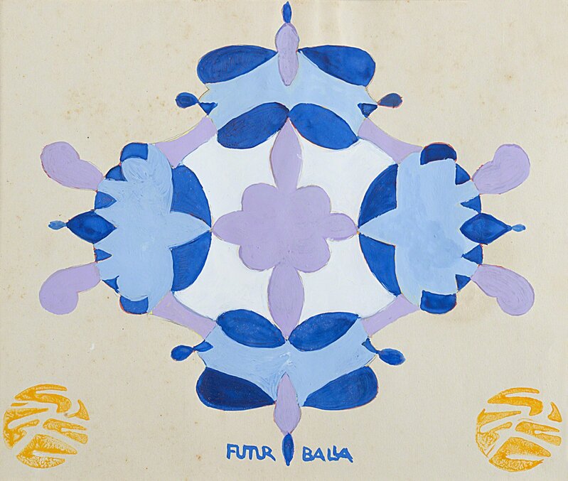 Giacomo Balla, ‘Motivo decorativo blu e azzurro per ricamo’, 1920 -1925, Drawing, Collage or other Work on Paper, Tempera on paper, Finarte