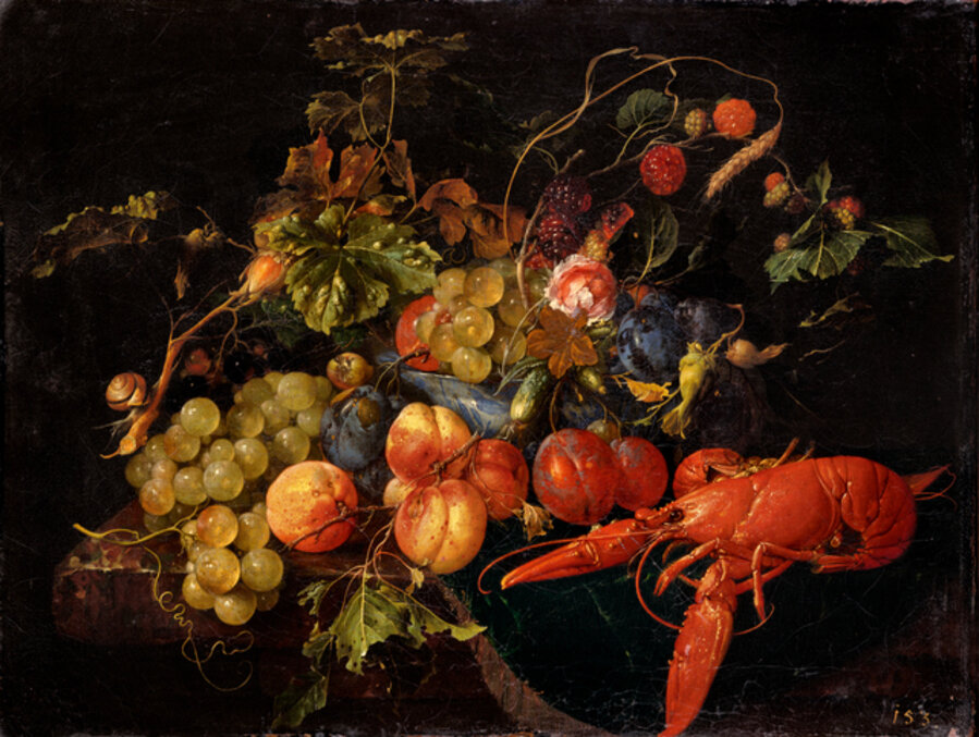 A Lobster, Fruit and Flowers