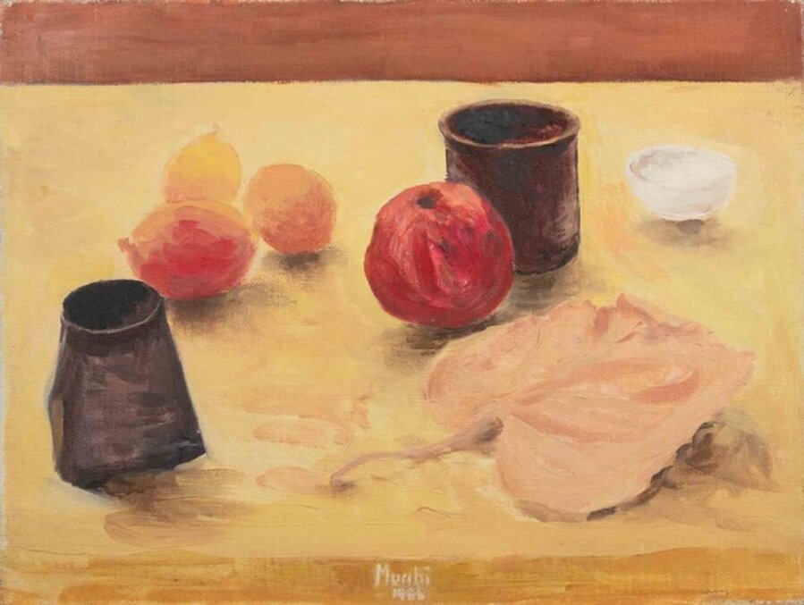 Still Life with Two Black Jars