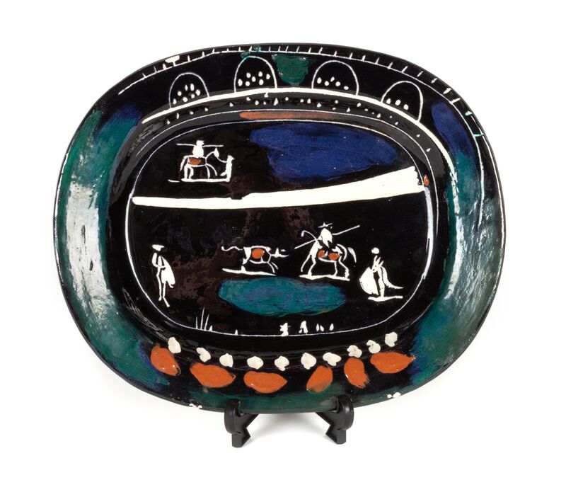 Pablo Picasso, ‘Corrida verte’, 1949, Design/Decorative Art, Partially glazed and engraved earthenware ceramic plate, Hindman