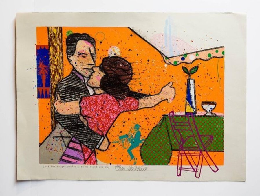 Just for Laughs, Night and Day Pop Art Color Screenprint Richard Merkin