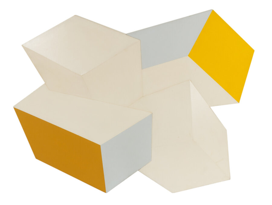 Ochre, Grey and White