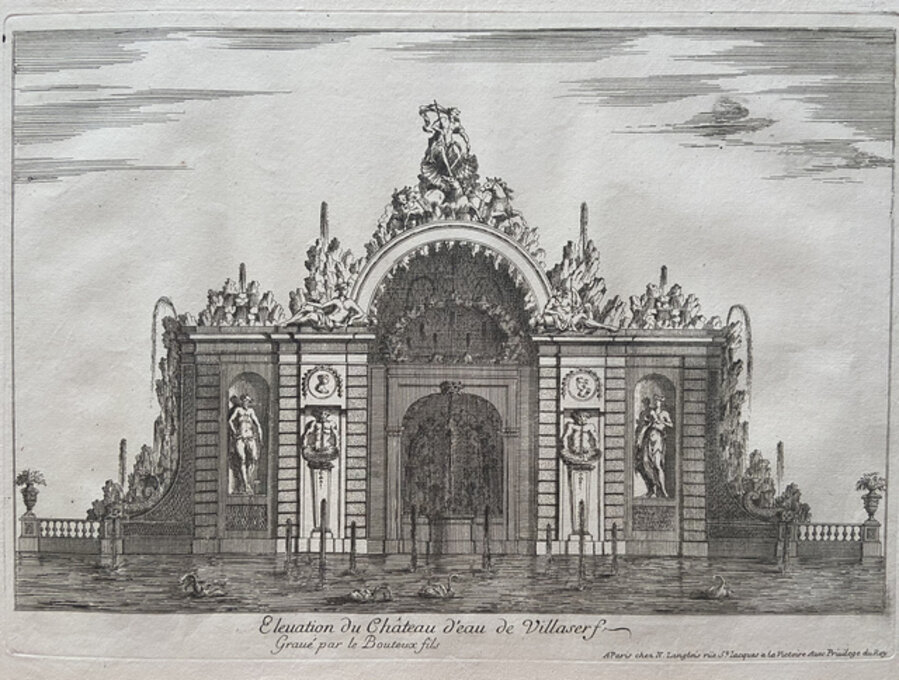 Veues Des Belles Maisons Des Environs De Paris: Elevation du Chateau d'eau de Villaser F.