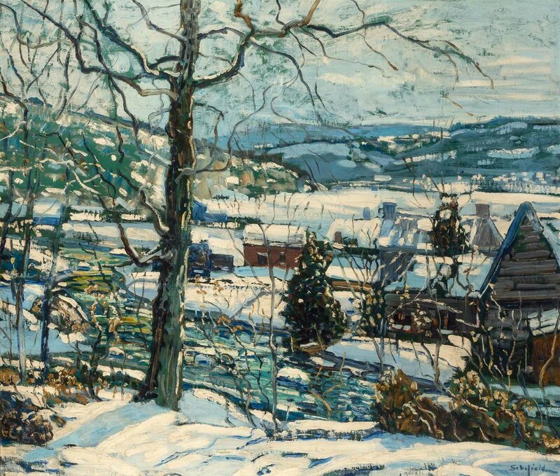 Walter Elmer Schofield, ‘December Day’, Painting, Oil on canvas, Doyle