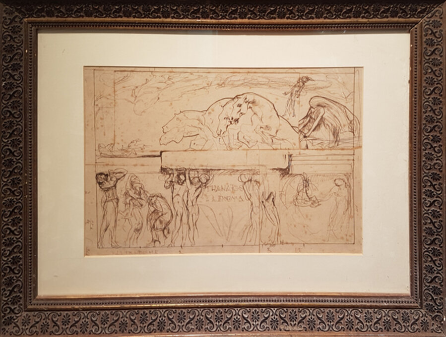 Sketch for the Parliament Hall “Thanatos and the Enigma”