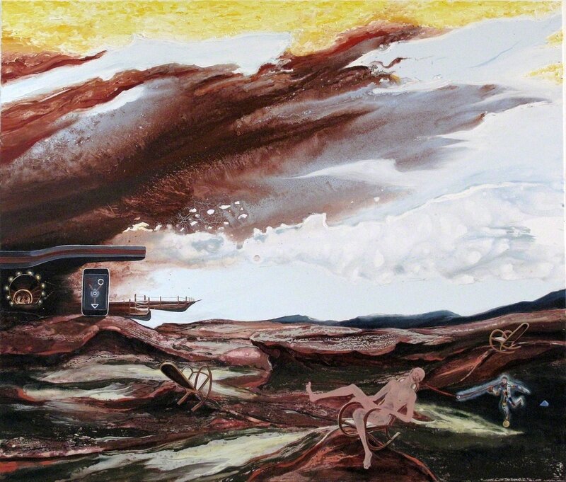Michael Sistig, ‘Veranda am Haus zum Hardes’, 2010, Painting, Mixed Technique on Canvas, Aki Gallery