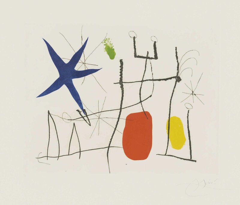 Joan Miró, ‘Plate 9 from: Càntic del Sol’, 1975, Print, Etching and aquatint in colours on Arches wove paper, Christie's