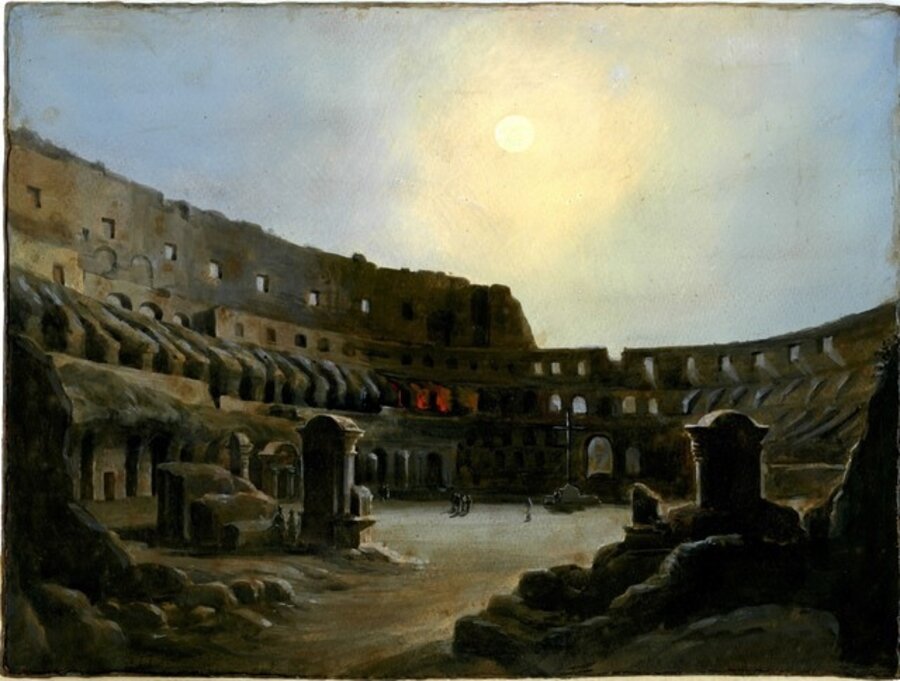 Inner Colosseum in the moonlight