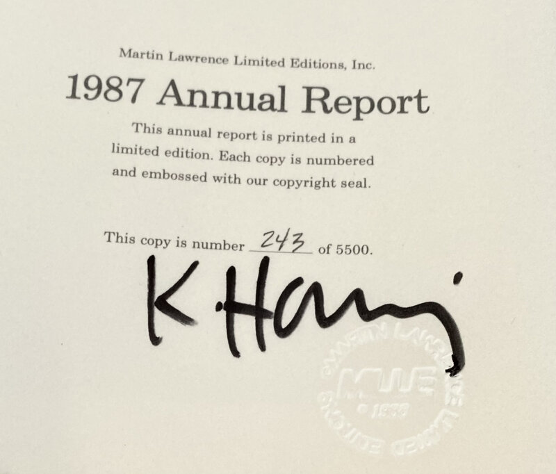 Keith Haring, ‘Signed Keith Haring catalog (Keith Haring Martin Lawrence) ’, 1987, Ephemera or Merchandise, Spiral bound catalog, Lot 180 Gallery