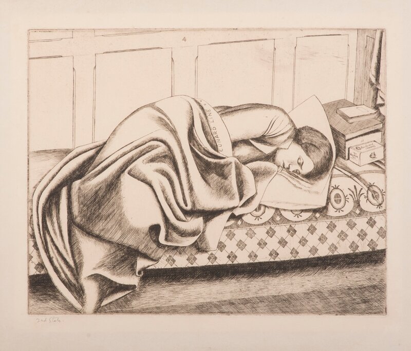 Frederick Austin, ‘Woman Sleeping (Cunard Line)’, 1932, Print, Etching, 2nd state, inscribed in pencil., Liss Llewellyn