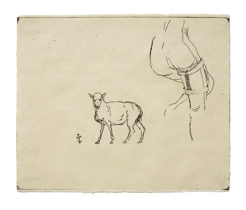 Julie Kern Donck, ‘Tacticutest, Sheep, Flower’, 2019, Print, Hard ground etching on japanese paper, IFAC Arts