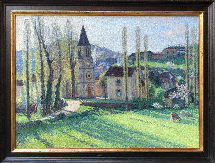 Printemps à Labastide du Vert, l'église au petit matin