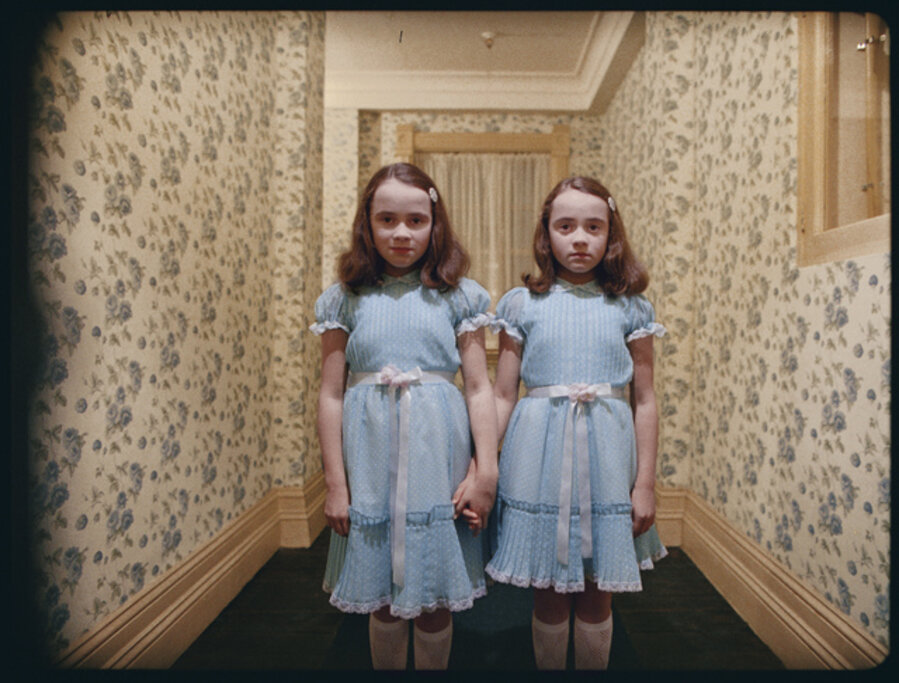 The Shining, directed by Stanley Kubrick (1980; GB/United States). The daughters of former caretaker Grady (Lisa and Louise Burns).