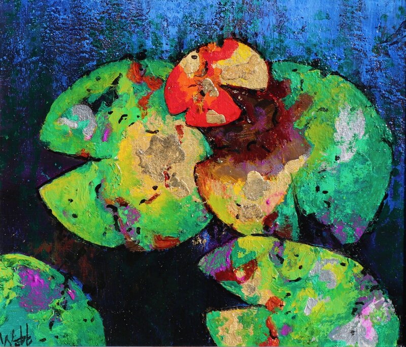 Kenneth Webb, ‘Waterlily Gold II’, Painting, Oil on Canvas, Gladwell & Patterson