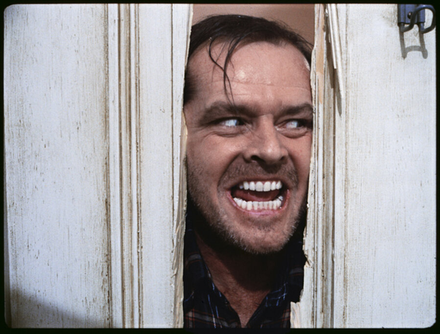 The Shining, directed by Stanley Kubrick (1980; GB/United States). Jack Nicholson as Jack Torrance.