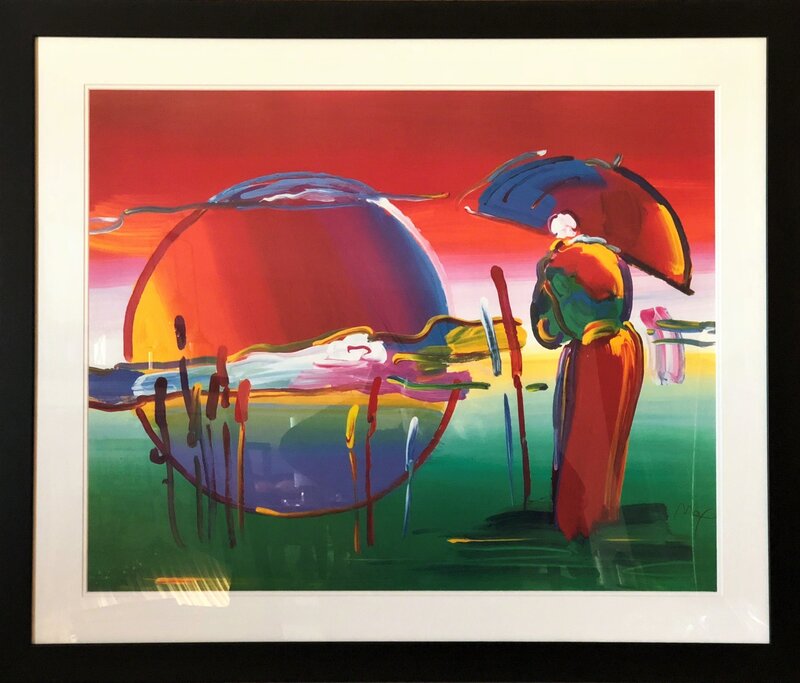 Peter Max, ‘Rainbow Umbrella Man In Reeds - Limited Edition Lithograph by Peter Max’, 2007, Print, Lithograph, Newport Brushstrokes Fine Art
