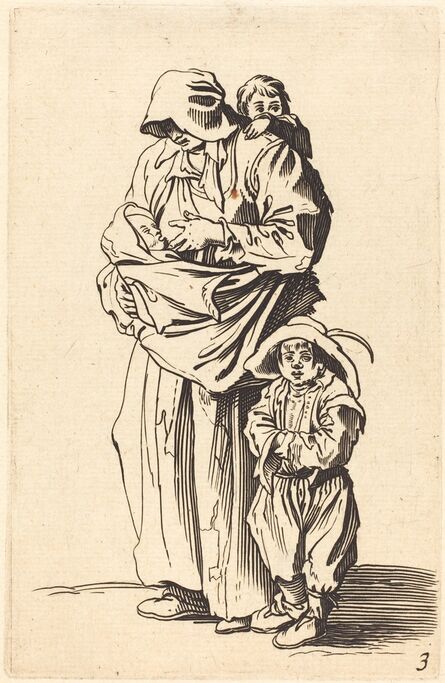 after Jacques Callot, ‘Mother and Three Children’
