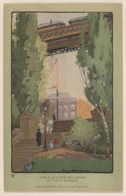 Rachael Robinson Elmer, ‘The Elevated Railroad at 110th Street’, 1914