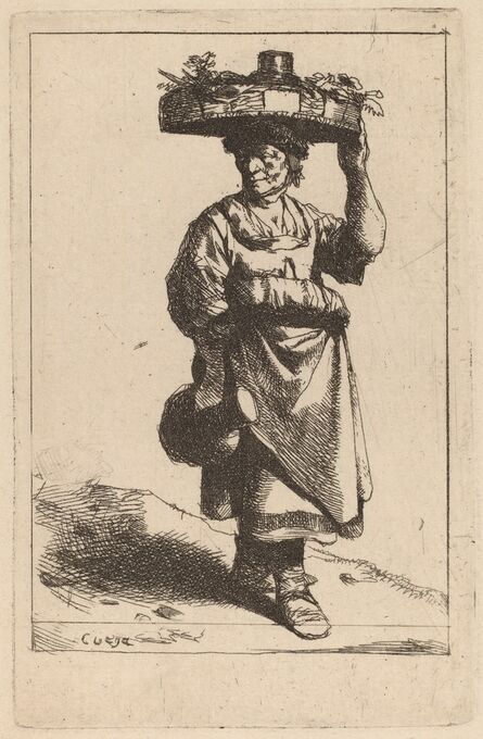 Cornelis Bega, ‘Woman Carrying a Basket’