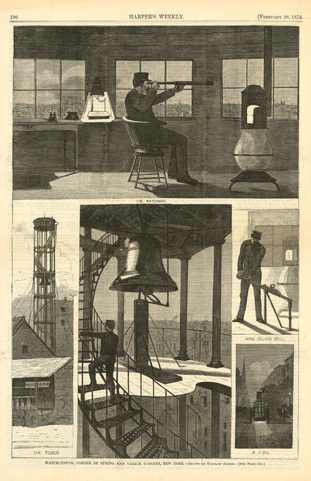 Winslow Homer, ‘Watch-Tower, Corner of Spring and Varick Streets, New York.’, 1874