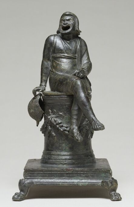 ‘Thymiaterion in the Form of a Comic Actor Seated on an Altar and a Separate Theatrical Wig’,  first half of 1st century