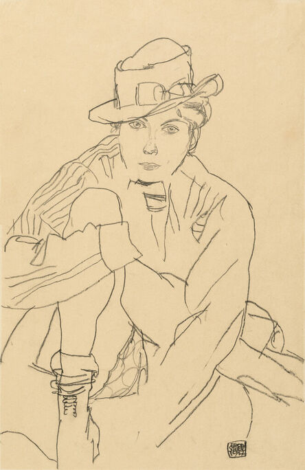 Egon Schiele, ‘Seated Woman with Hat’, 1917