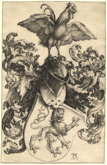 Albrecht Dürer, ‘Coat of Arms with a Lion and a Cock’, ca. 1502-3