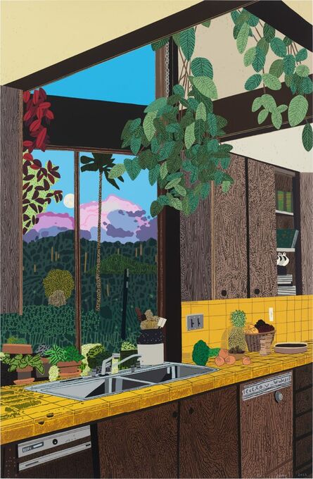Jonas Wood, ‘Kitchen Interior (Framed in museum glass)’, 2022