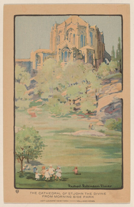 Rachael Robinson Elmer, ‘The Cathedral of St. John the Divine from Morningside Park’, 1914