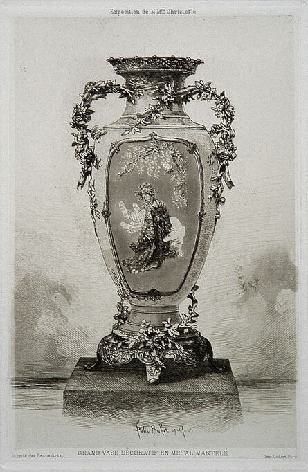 Félix Hilaire Buhot, ‘Grande vase décoratif’, 1880