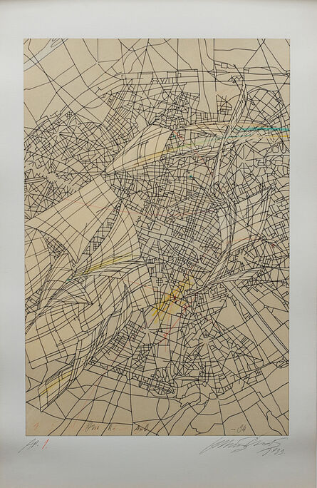 Lebbeus Woods, ‘Aerial Paris Series, #1 -- City Map’, 1989