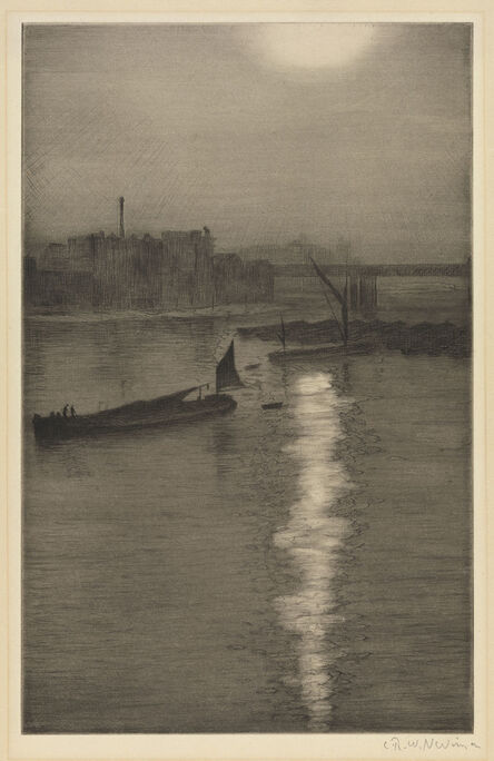 Christopher Richard Wynne Nevinson, ‘From Waterloo Bridge - Sun Bursting Through Fog’, 1924-1926