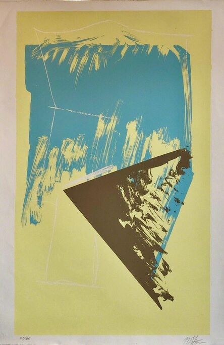 Michael Steiner (b. 1945), ‘1980s Abstract Expressionism Color Field Silkscreen Serigraph Print Pale Yellow’, 1970-1979