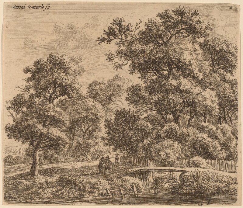 Anthonie Waterloo, ‘Wooded Landscape with a Bridge’, Print, Etching and engraving on laid paper, National Gallery of Art, Washington, D.C.