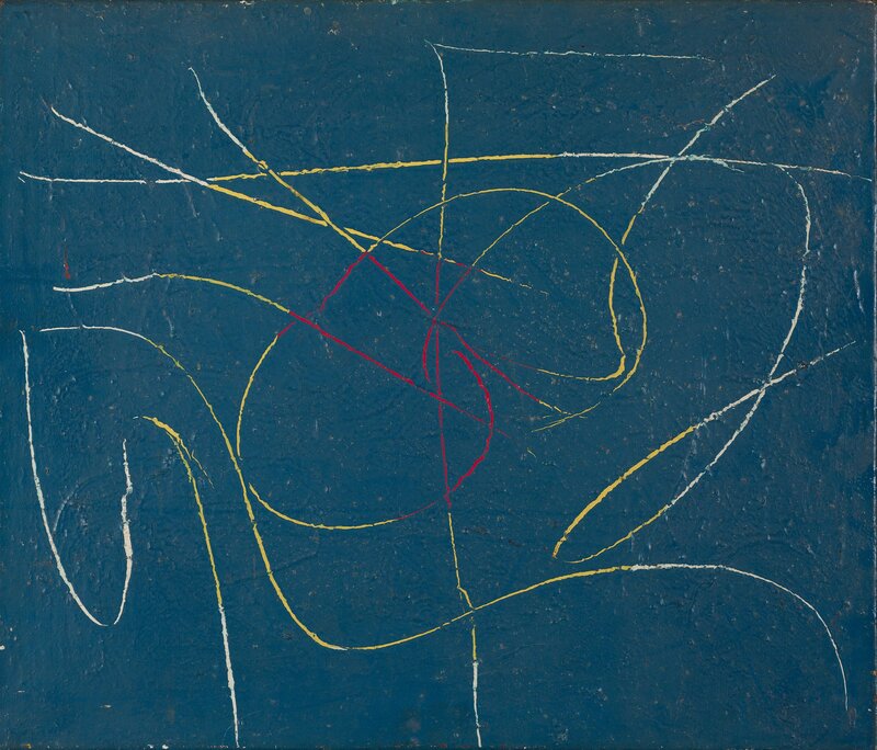 Gerald Wilde, ‘Writings in Blue II’, 1955, Painting, Oil on canvas, October Gallery